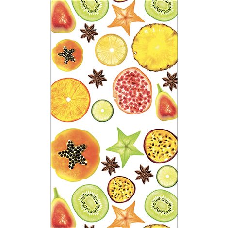 Sticker réfrigérateur et lave vaisselle, Fruits exotiques découpés, été, voyage, 180 cm X 100 cm (1/4)