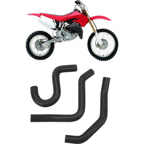 Durite de radiateur en silicone noire pour moto Honda CR85R 2003-2007 (HX225) (1/5)