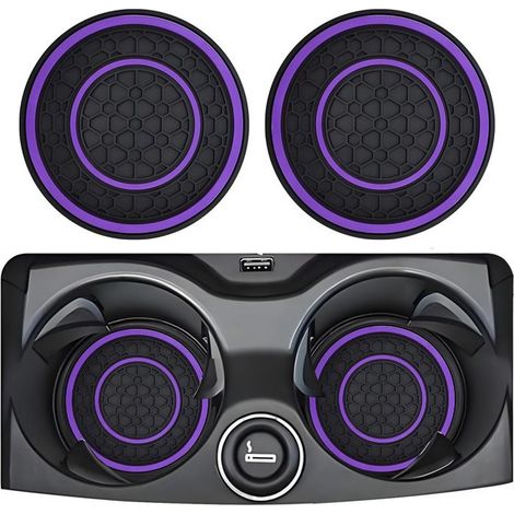 2 pièces insert porte-gobelet voiture, dessous de verre antidérapant pour tasse à café, accessoire intérieur auto compatible tous modèles (1/5)