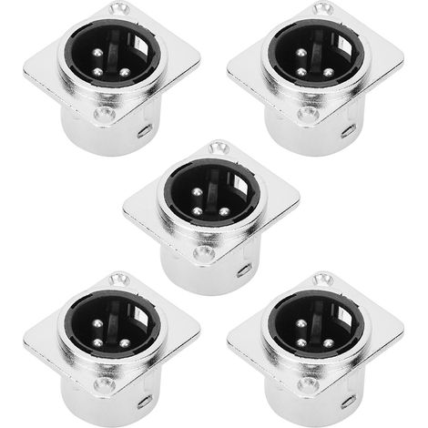 5 fiches mâles carrées métalliques 3 cœurs pour connecteur audio à prise, transferts (1/5)