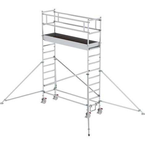 MUNK Aluminium-Rollgerüst mit Ausleger 2,45x0,75m Plattform 5,07m AH