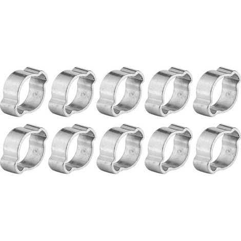 10 Pcs Colliers de Serrage Inox Tuyau Serrage Ajustable en Acier Inoxydable, Double Oreille O Clips Pinces de Tuyau (9-11MM) (1/5)