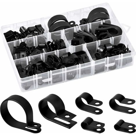 Collier De Câble Nylon R - Ø 5 6 9 12 19 28 Mm - Fixation Murale Sans Vis - Lot De 200 Pièces (1/5)