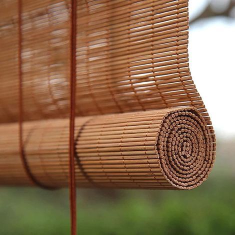 Store Enrouleur Bambou.Naturel Respirant à Rouleau Exterieur.Rideau Occultant 60%.Protection Solaire et Brise-Vue.pour Balcon/Jardin/Fenêtre/Porte.Personnalisable (80cm x 80cm) - 80l 80L cm (1/5)