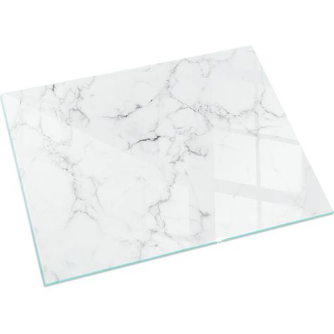 Glasbodenplatte für den Kamin Funkenschutzplatten Glas Bodenplatte Sicherheitsglas Marmormuster mit Adern 120x80 cm