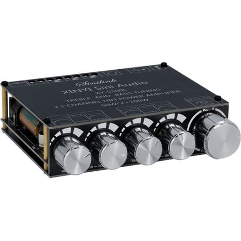 Amplificateur audio stéréo 2.1 canaux XY-S100L, compatible Bluetooth, composants audio numériques haute puissance (1/5)