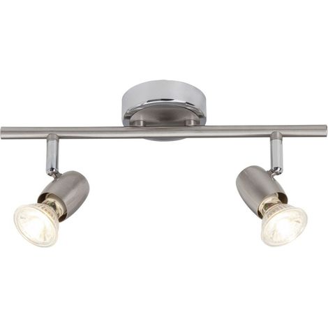 BRILLIANT lampe Wesley LED spot tube 2 lampes fer / chrome 2x LED-PAR51, GU10, 5W lampes à réflecteur LED incluses, (380lm, 3000K) Échelle A ++ à E Têtes pivotantes (1/3)