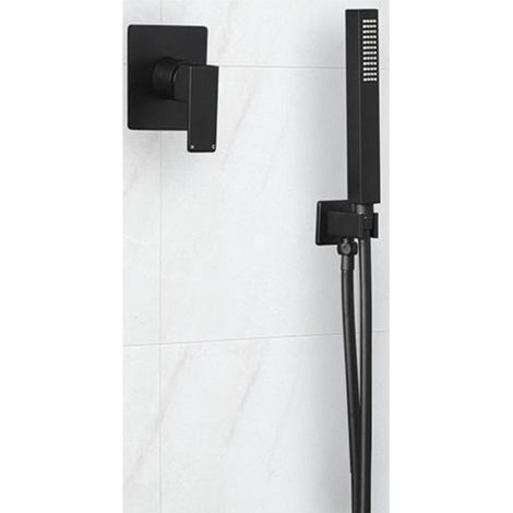 Milano Preto 1 Outlet Manual Mixer Shower Valve with Hand Shower Handset Kit (1/3)