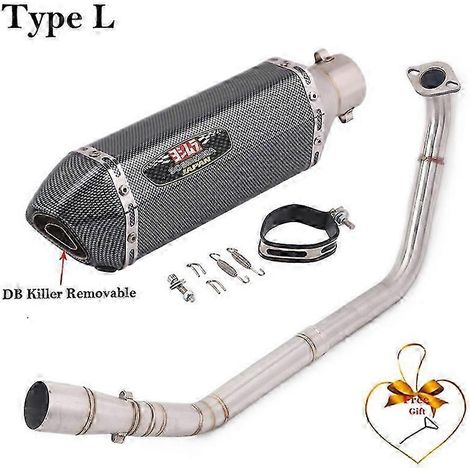 Sistema De Escape Completo Para Motocicleta, Silenciador De Tubo De Enlace Medio Delantero Para Yamaha Yzf R125 R15 V3 R15 Mt125 2008 - 2019( Type L) (1/5)