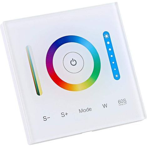 Wandmontierter Touchpanel-Controller, Dimmer-Controller für dimmbare RGB-, RGBW- und RGB+CCT-LED-Streifen mit Farbwechsel, Touch-Taste mit Sound (1/5)