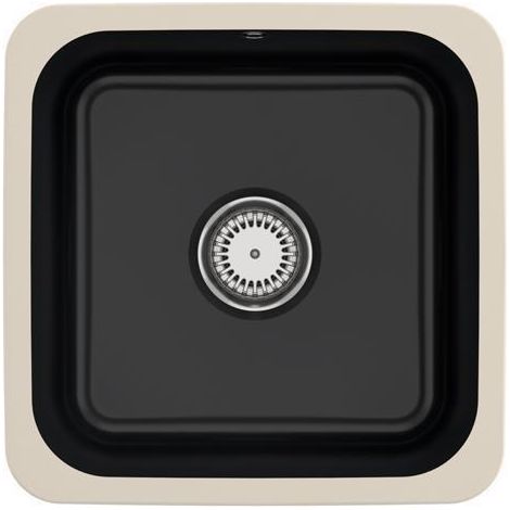VB U-Bau-SP Cisterna 50 445x445mm Ablgarn. Lavabo avec cuve en céramique Ebony c+