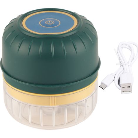 250 ml Mini-Knoblauchschneider, kabellos, 3 Klingen, wasserdicht, USB-aufladbar, für Babynahrung, Zitronengelb (1/5)