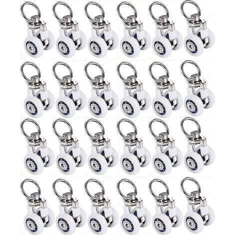 Ecleanfy - 20pcs 38x20mm Rouleaux de Rail de rideau, Poulie Silencieuse,pour Accessoires Rideaux Dans Salles de Bains,Chambres (1/5)