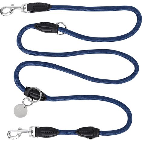 lionto Verstellbare Hundeleine verstellbare Führleine Multifunktionsleine Doppelleine Freestyle Hundeleine Umh�ngeleine Koppelleine 200 cm Blau