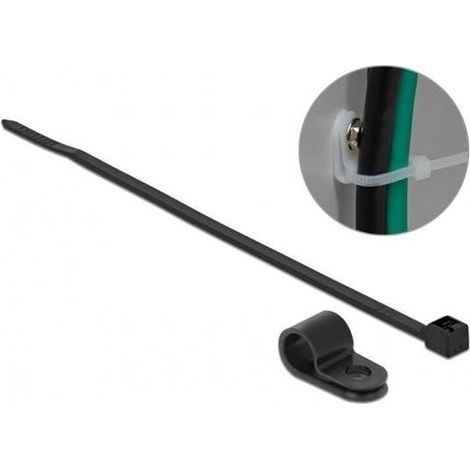 18868 - MOUNTING CLAMP 79.5 MM WITH CABLE TIE L 200 X W 4.8 MM BLACK DELOCK