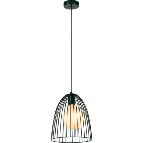 Suspension métal vert Macarons Ø24,5cm 1xE27 40W Lucide (1/2)