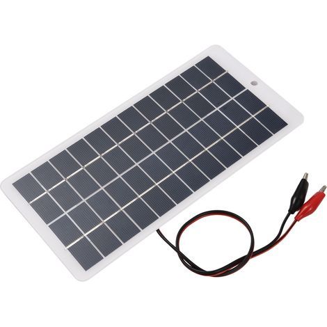 Pannello solare portatile da 5W 12V, caricabatterie in silicone policristallino, mini modulo ad alta efficienza con clip (1/5)