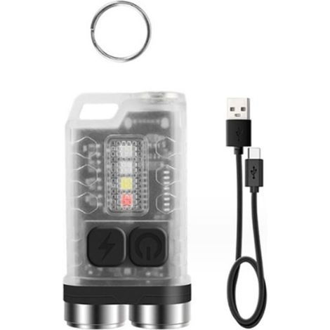 Lampe torche LED V3 Mini (blanche), lampe torche porte-clés de 900 lumens