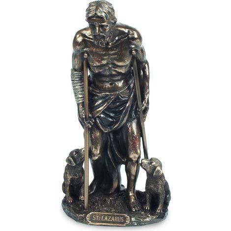 Signes Grimalt Figura Bronce Figuras San Lázaro Bronce Gris 10x7x20cm 11620