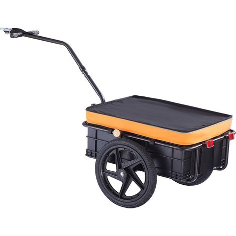 Remorque vélo cargo, charge 40 kg, chariot robuste pliable, attache universelle, housse imperméable, roues 16", réflecteurs, compatible vélos 24"-28". (1/5)