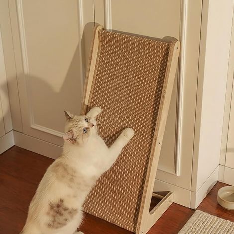 Griffoir en sisal en forme de L pour chat - Hauteur : 69 cm - Avec cadre en (1/5)