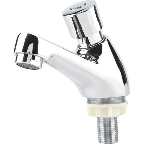 Eosnow Robinet d'évier de lavabo chromé, salle de bains publique Ktchen, fermeture automatique, économie d'eau, retardement du temps (1/4)