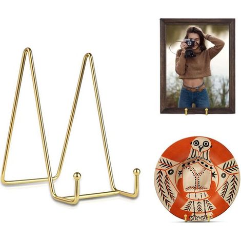 Supporto per piatti, porta piatti, espositore per piatti, supporto da 25 cm, porta piatti, supporto, rastrelliera, appendiabiti, piatti decorativi, piatti e libri, pentole e padelle (1/5)