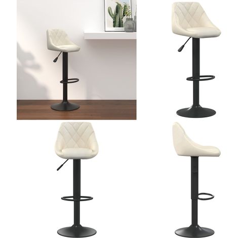 Taburete de cocina de terciopelo crema - Taburete de cocina - Asiento giratorio