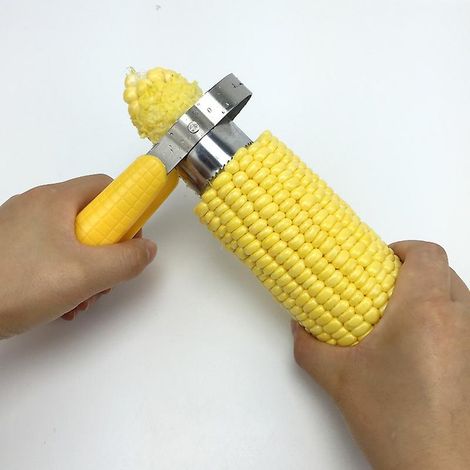 Éplucheur à maïs et batteuse à épis en acier inoxydable - Outil de cuisine pour fruits et légumes