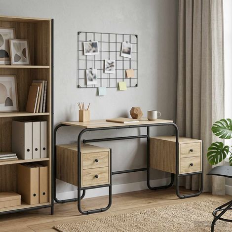 vidaXL Bureau avec rangement Chêne Sonoma 145 x 50 x 75 cm (1/5)