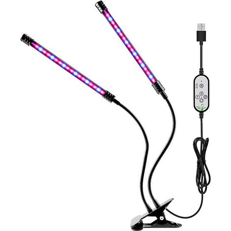Lampe horticole LED 30 W, 80 LED, spectre complet, 4 têtes, avec minuterie, idéale pour le jardinage et les bonsaïs. (1/5)