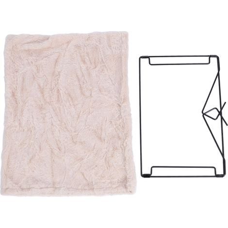 Lit suspendu en forme de L pour chat, confortable et chaud, cadre métallique en peluche, coussin de hamac multifonctionnel pour la maison, Beige (1/5)