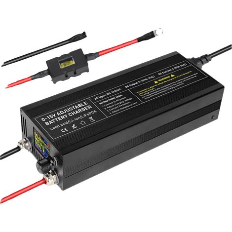 Chargeur de batterie au lithium, 12V, courant réglable, XCL60A-R, prise EU (1/2)