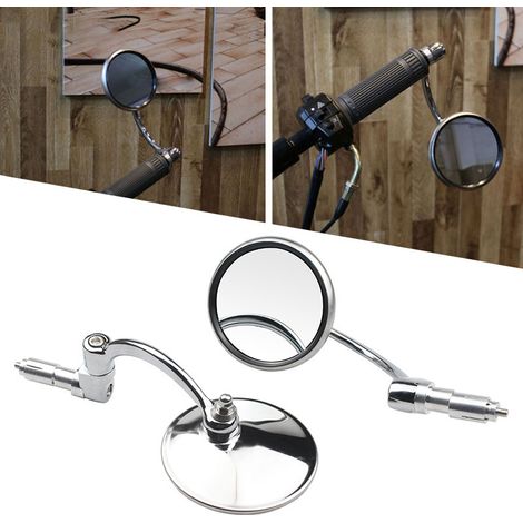 Very popular retro curved round rearview mirror for motorcycles, large format sports car handlebar mirror (1/3)