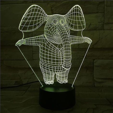 Luce notturna a LED elefante 3D per la camera del bambino (1/2)