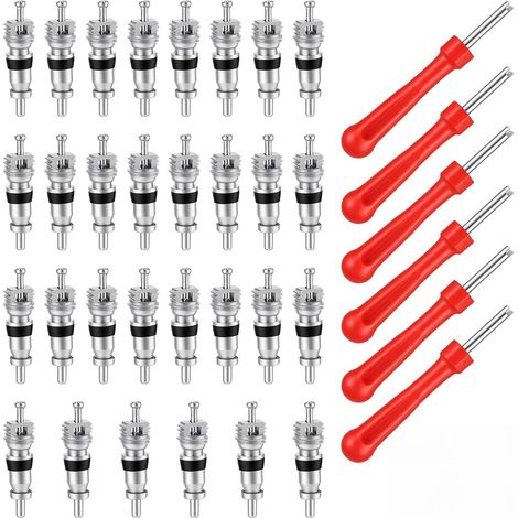 Demonte Obus Valve avec Inserts pour Noyau de Valve, Kit Complet pour Demonte Valve Pneu, Outil Universel pour Demonte Valve Voiture, Moto, Vélo, Camion et Atelier Auto (1/5)