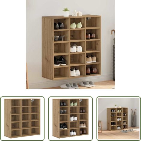 vidaXL Meuble de rangement - Cabinet à chaussures Chêne artisanal 77,5 x 30 x 83,5 cm (1/5)