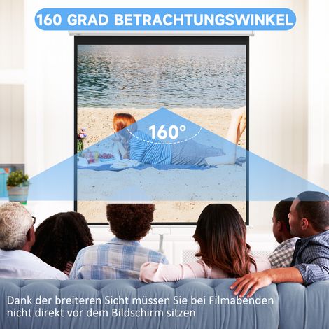 Toile de Projection 152 x 152 cm 85 Pouces 1:1 HD 4K Écran de Cinéma Maison Bureau Présentations (1/5)