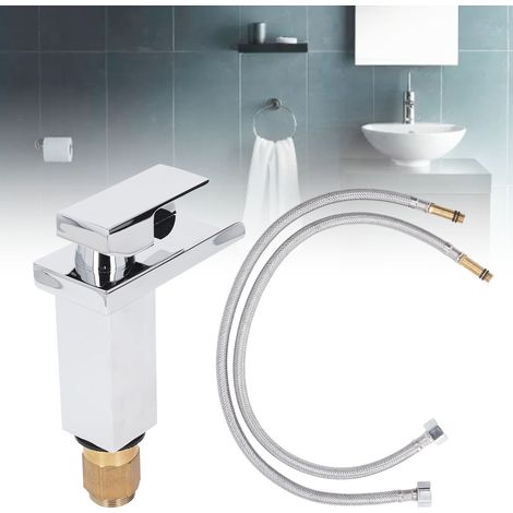 Wasserfallarmatur für Badezimmerwaschbecken mit Warm- und Kaltwasseranschluss Warm- und Kaltwasserarmatur für Badezimmerwaschbecken (1/5)