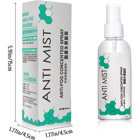Spray antibuée pour lunettes - anti-reflet sur verres, lunettes, masques et vitres de voiture (1/5)