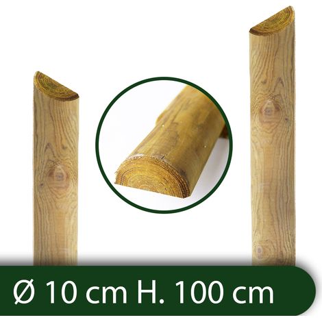 10PZ Mezzi Pali in legno Recinzioni Staccionate Giardino Trattati 10x100 H