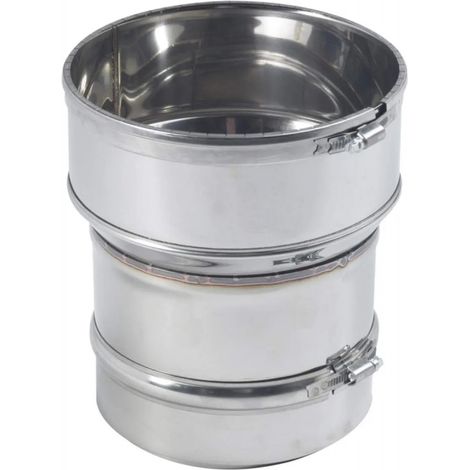 Raccordo stufa in acciaio inox per tubo flessibile D.153x180/186