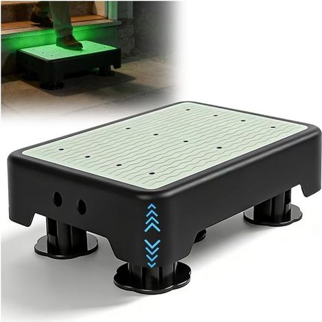 Half-Step Stool with Glow in the Dark Step, Adjustable Height 3 Levels (1/3)