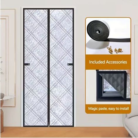 Rideau de porte épais, isolant thermique et coupe-froid, 80210 cm - rideau de porte coupe-vent et insonorisant. (1/5)