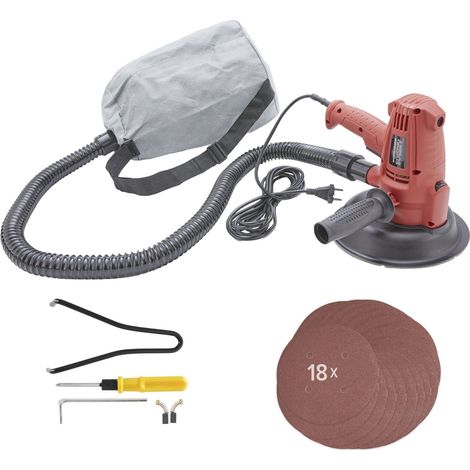 AREBOS 710W Ceiling Sander with Suction and 18x Sandpaper 6 Speed Levels 1.500-3.000 RPM Drywall Sander/Wall Sander (1/5)