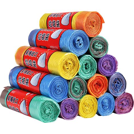 Sacs poubelle ultra-résistants – 15 pièces – Polyéthylène – Corde levage – Maison/Hôtel (1/5)