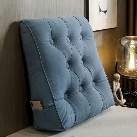 1 Coussin de lecture, support ergonomique, couleur bleue, pour dos et nuque, usage bureau et voiture (1/5)