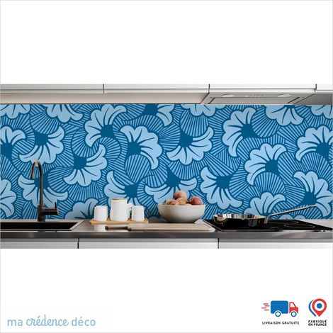 Crédence : Wax foncé - Couleur bleu - Alu composite - 120 - 60 (1/3)