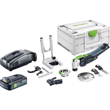 Kit de base Festool OSC 18 E - Oscillateur sans fil 18 V Starlock Max Brushless + 1 batterie 4,0 Ah + chargeur rapide + Systainer