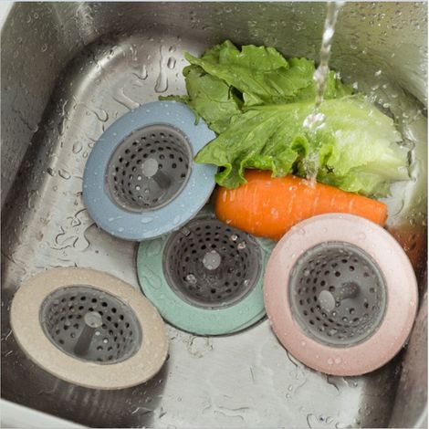 CSPARKV 4 Stück Spülbeckenfilter, Küchenspüle-Sieb, Silikon-Netz-Spülbeckenstopfen, Abfluss-Anti-Blockier-Filter, Silikon-Abflussfilter, geeignet für Küchenspüle (1/5)